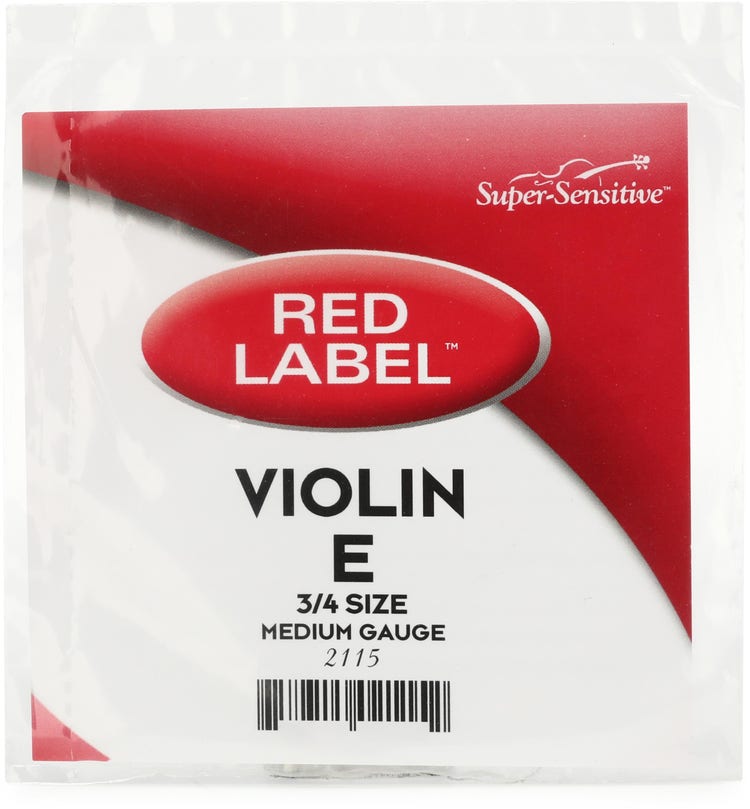 D'Addario Red Label 3/4 Violin E String, Medium Tension