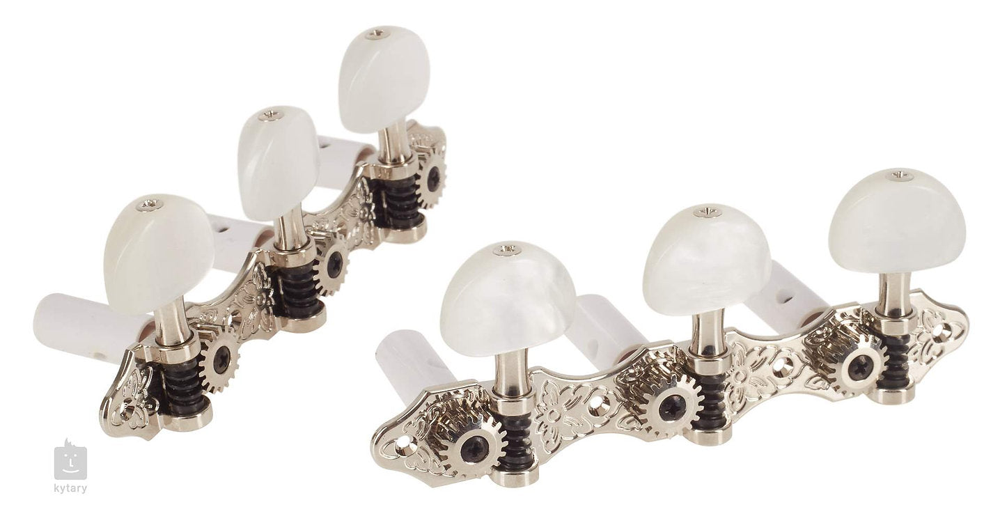 Taylor Tuner Set w/ Nickel Pearloid Buttons for Nylon Series Guitars, Nickel
