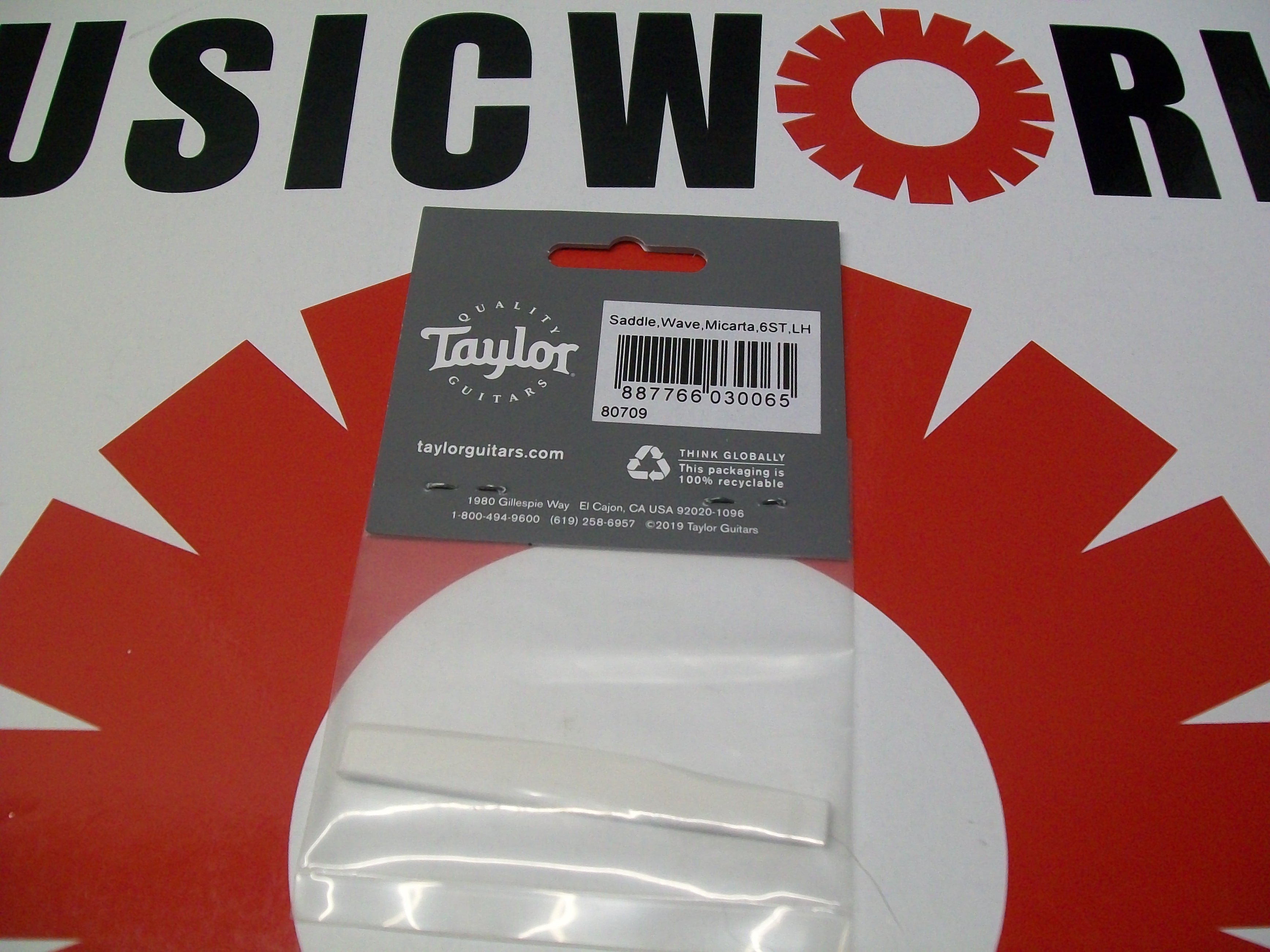 Taylor Micarta Saddle, Wave Profiled, 6-String, Left-Handed