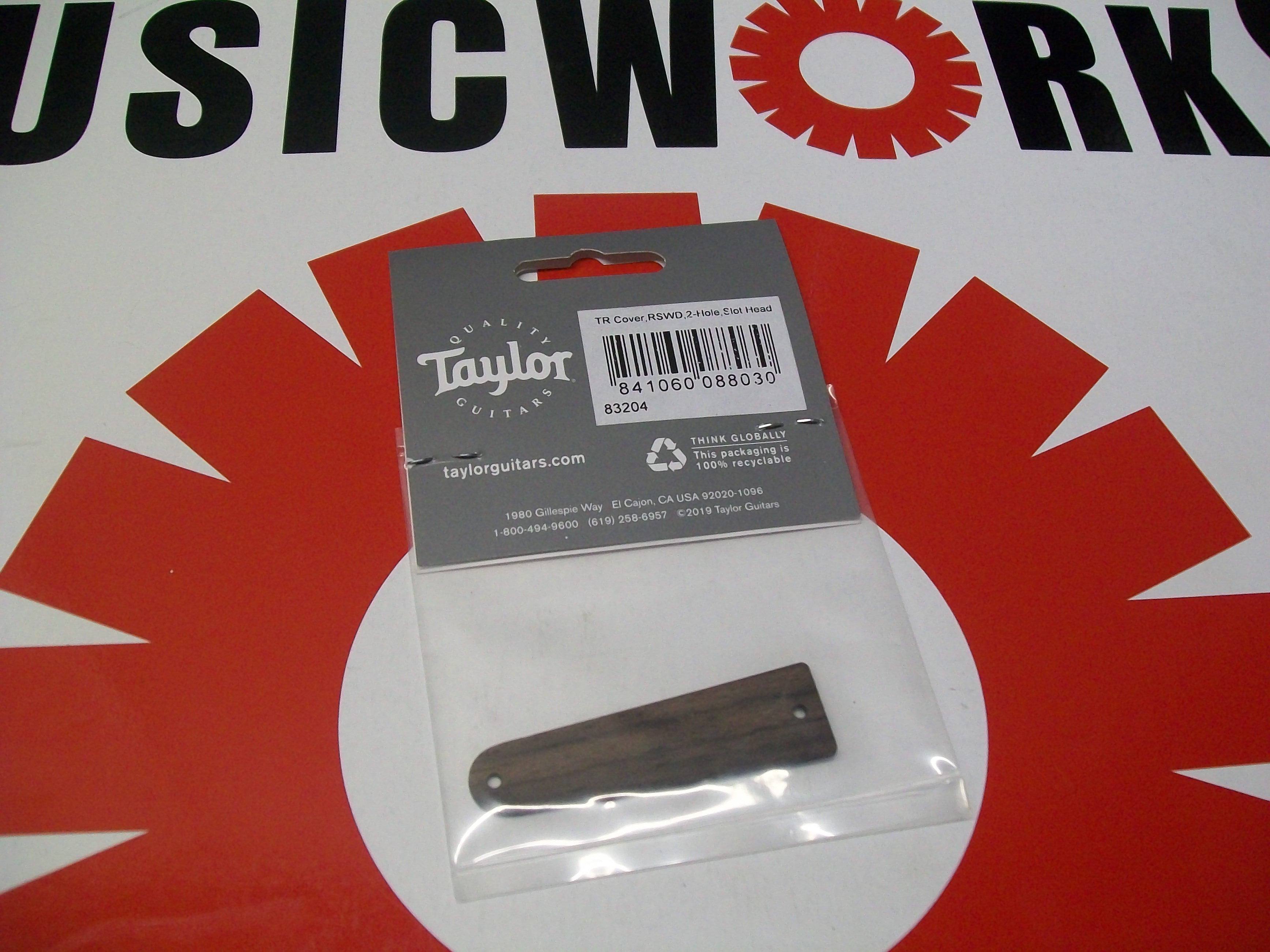 Taylor 2-Hole Slot Head Truss Rod Cover, Rosewood
