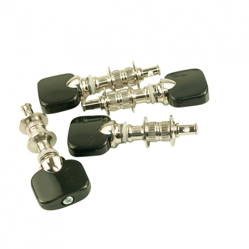 Grover 870 Series Sta-Tite 2x2 Dulcimer Pegs, Black Buttons, Nickel