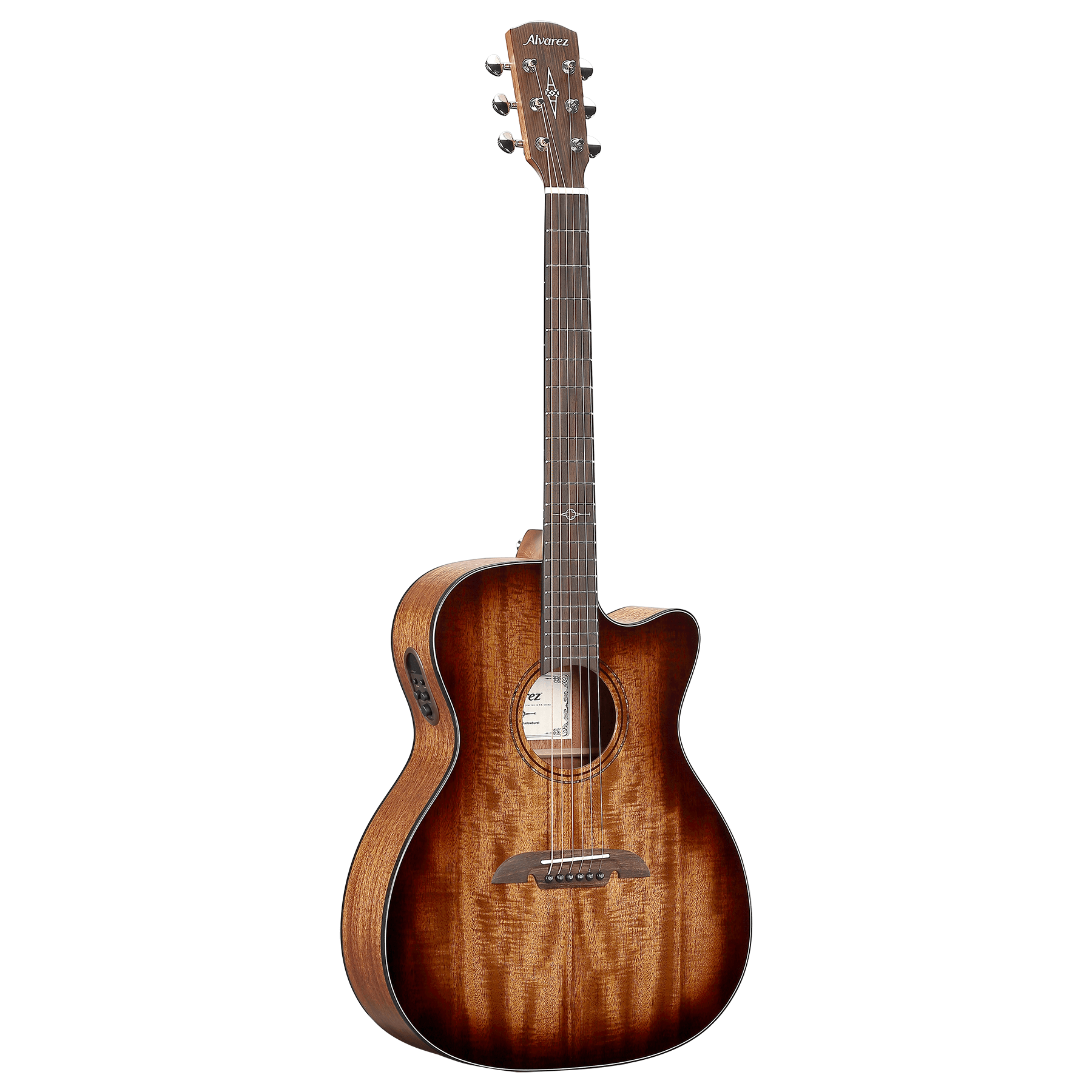 Alvarez AF66CE Artist OM/Folk Acoustic-Electric Guitar, w/ Cutaway, Shadowburst