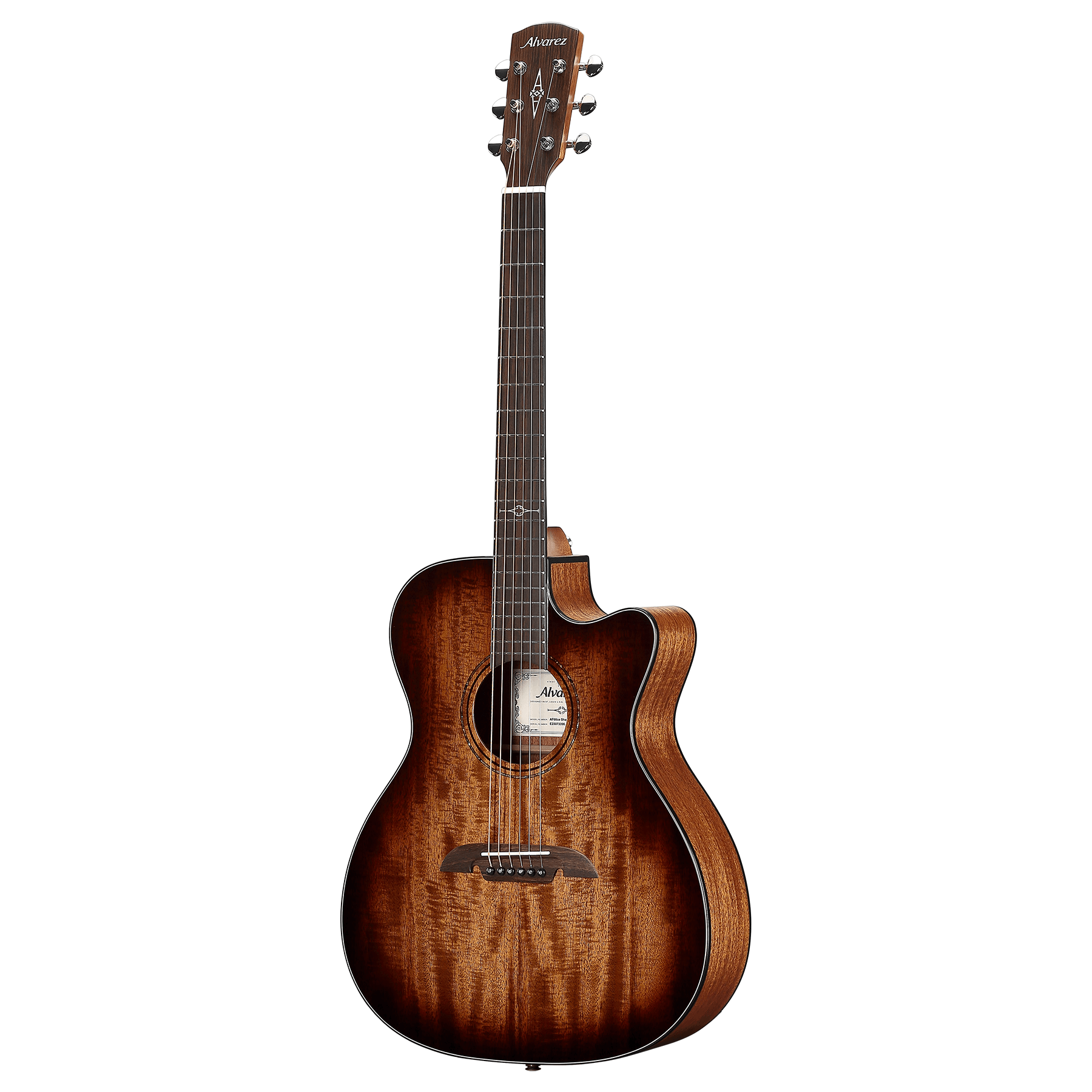 Alvarez AF66CE Artist OM/Folk Acoustic-Electric Guitar, w/ Cutaway, Shadowburst