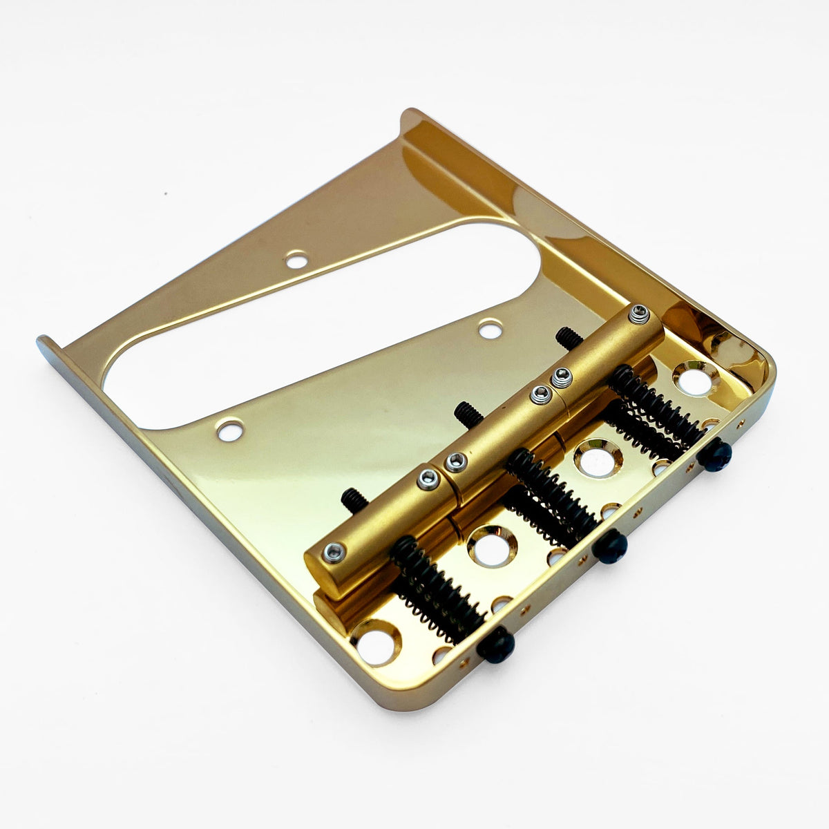AxLabs Tele-Style Bridge, Steel Plate, Vintage Saddles Gold