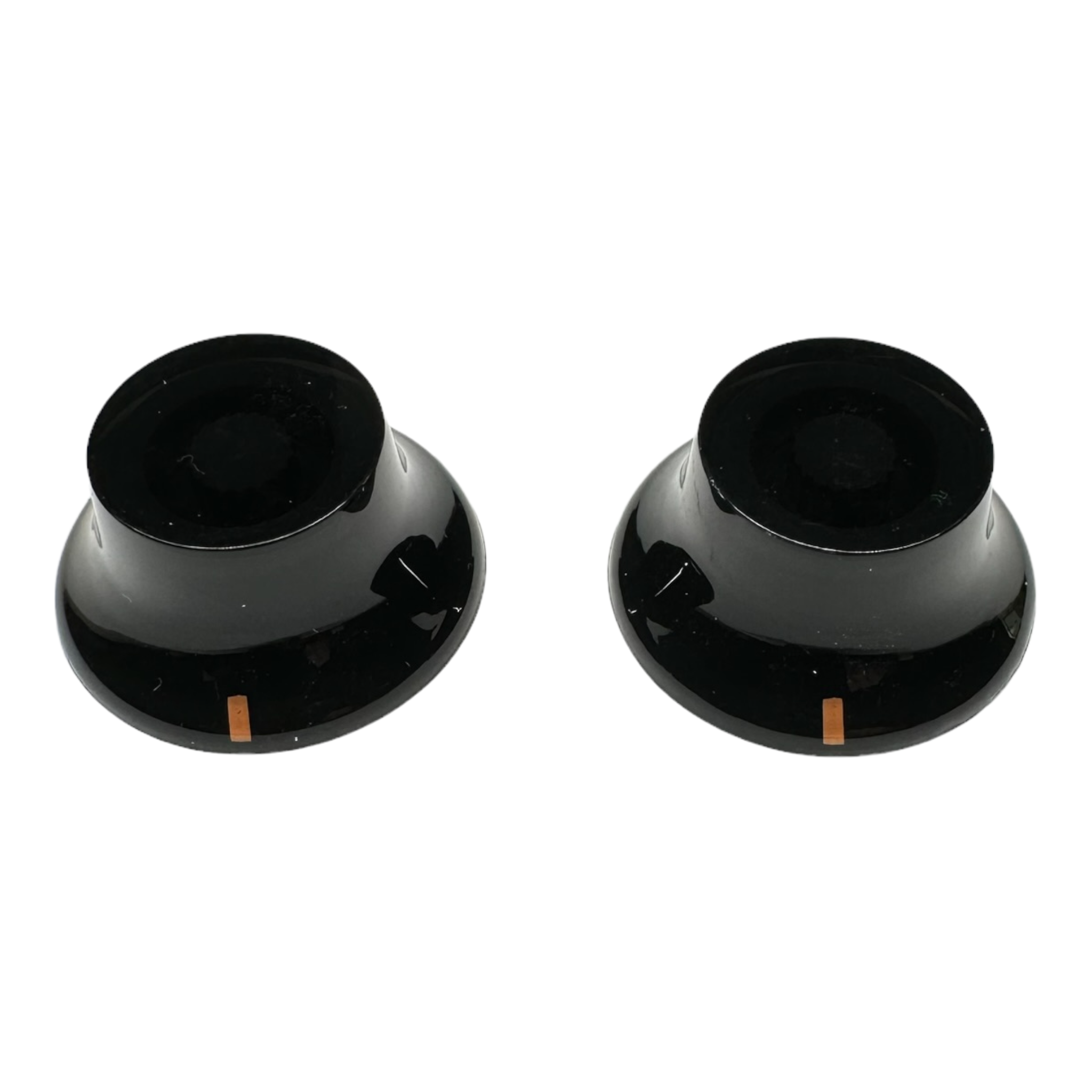 AxLabs Bell Knobs (2), No Numbers, Aged Black w/ White Position Mark