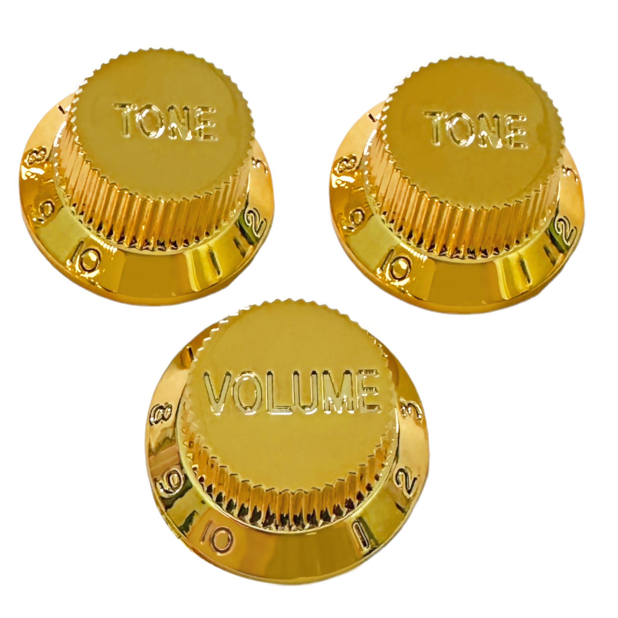 AxLabs Strat-Style Knob Kit (2T/1V), Gold
