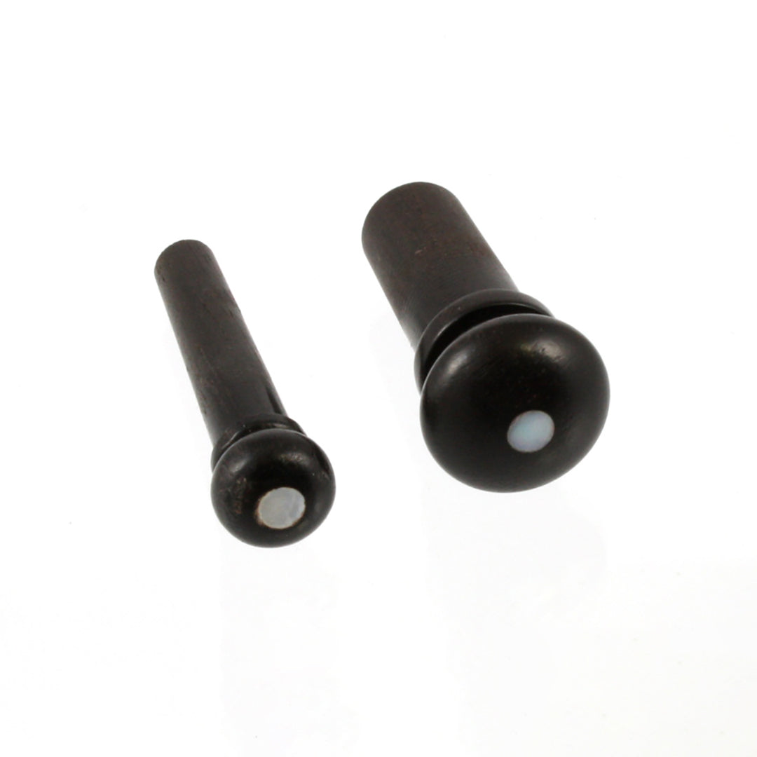 Unslotted Bridge Pin Set, Ebony W/ MOP Dots