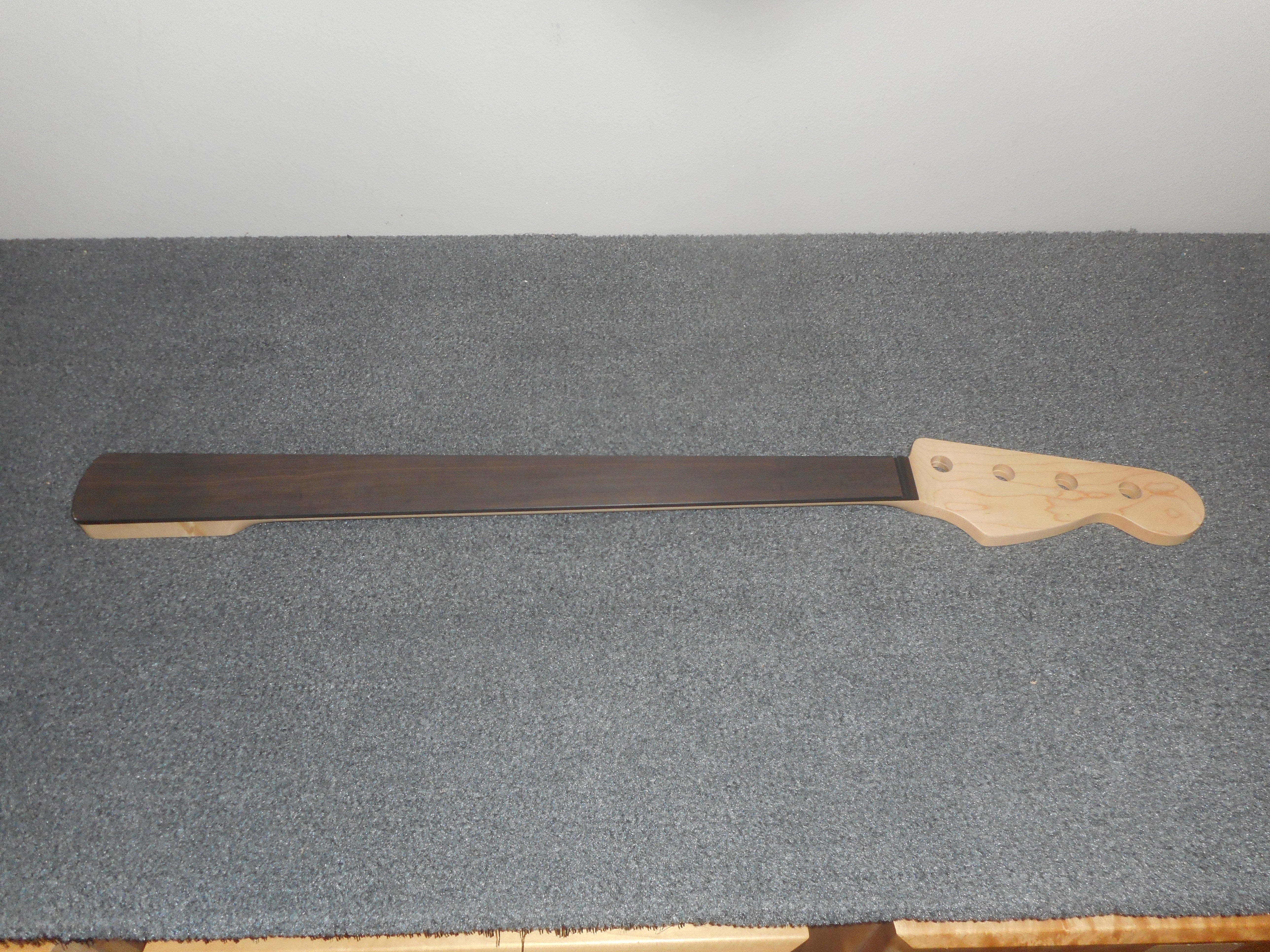 WD Licensed By Fender Fretless Maple Neck for J. Bass, No Lines, Ebony Fingerboard