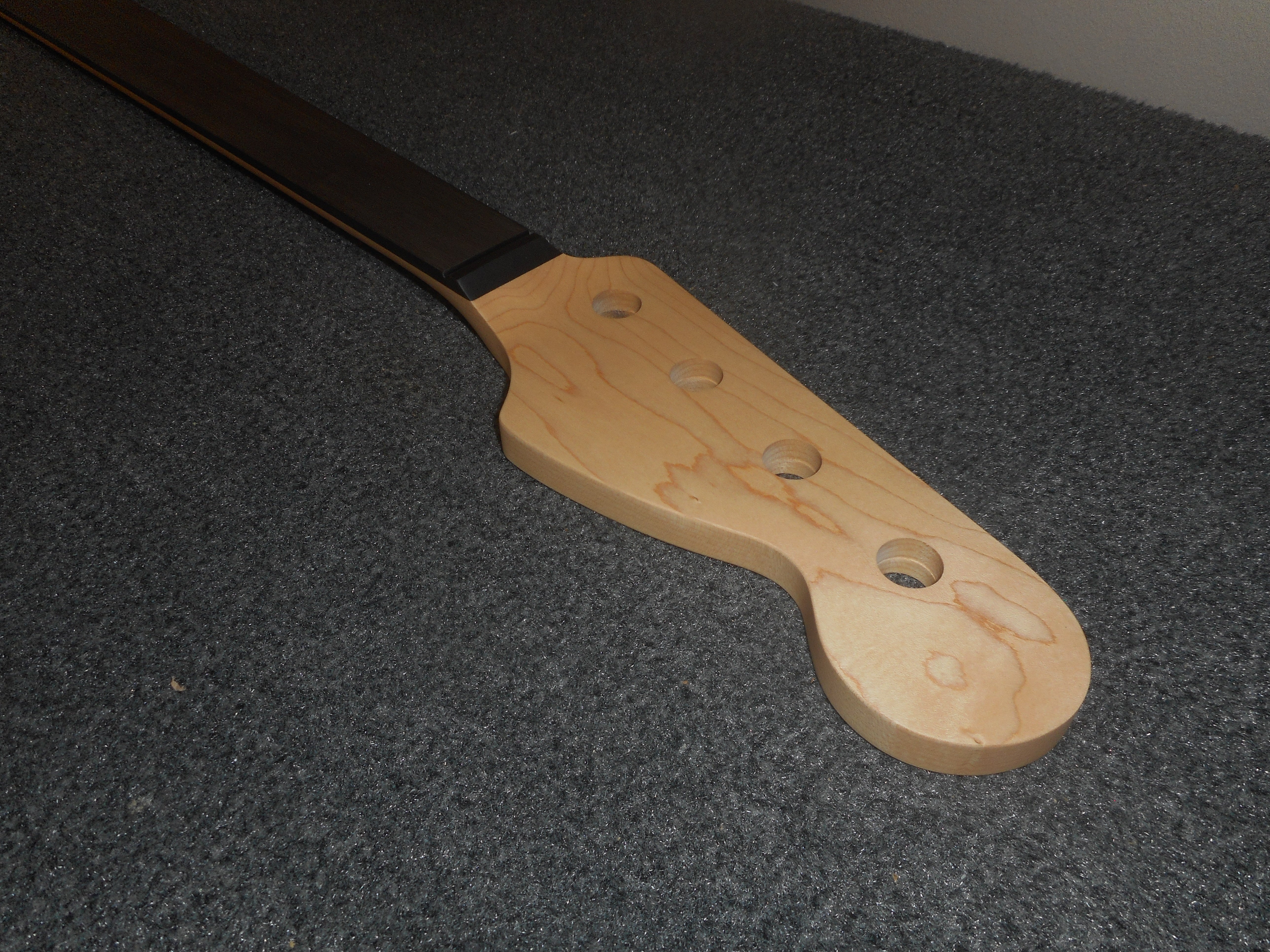WD Licensed By Fender Fretless Maple Neck for J. Bass, No Lines, Ebony Fingerboard