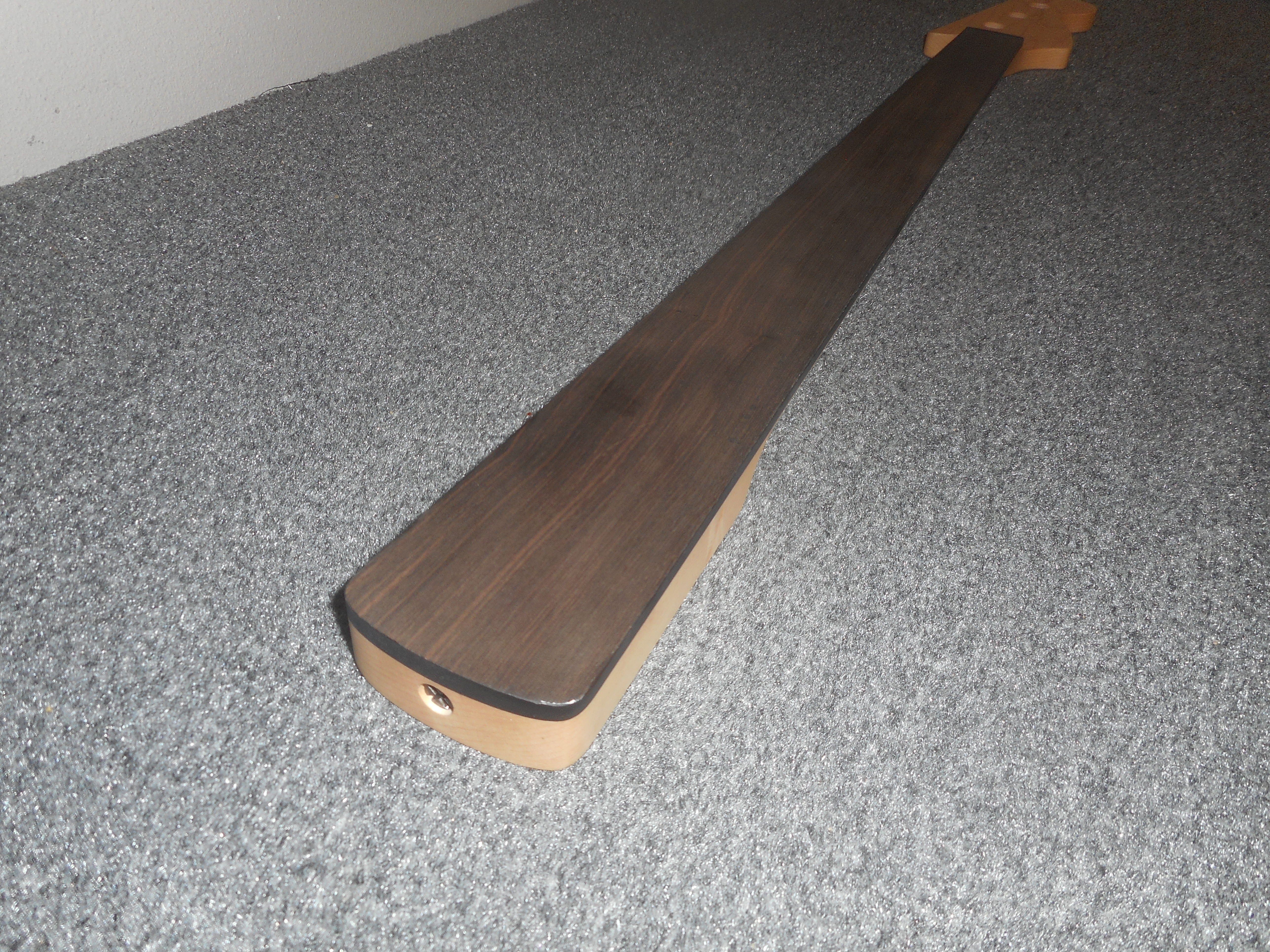 WD Licensed By Fender Fretless Maple Neck for J. Bass, No Lines, Ebony Fingerboard