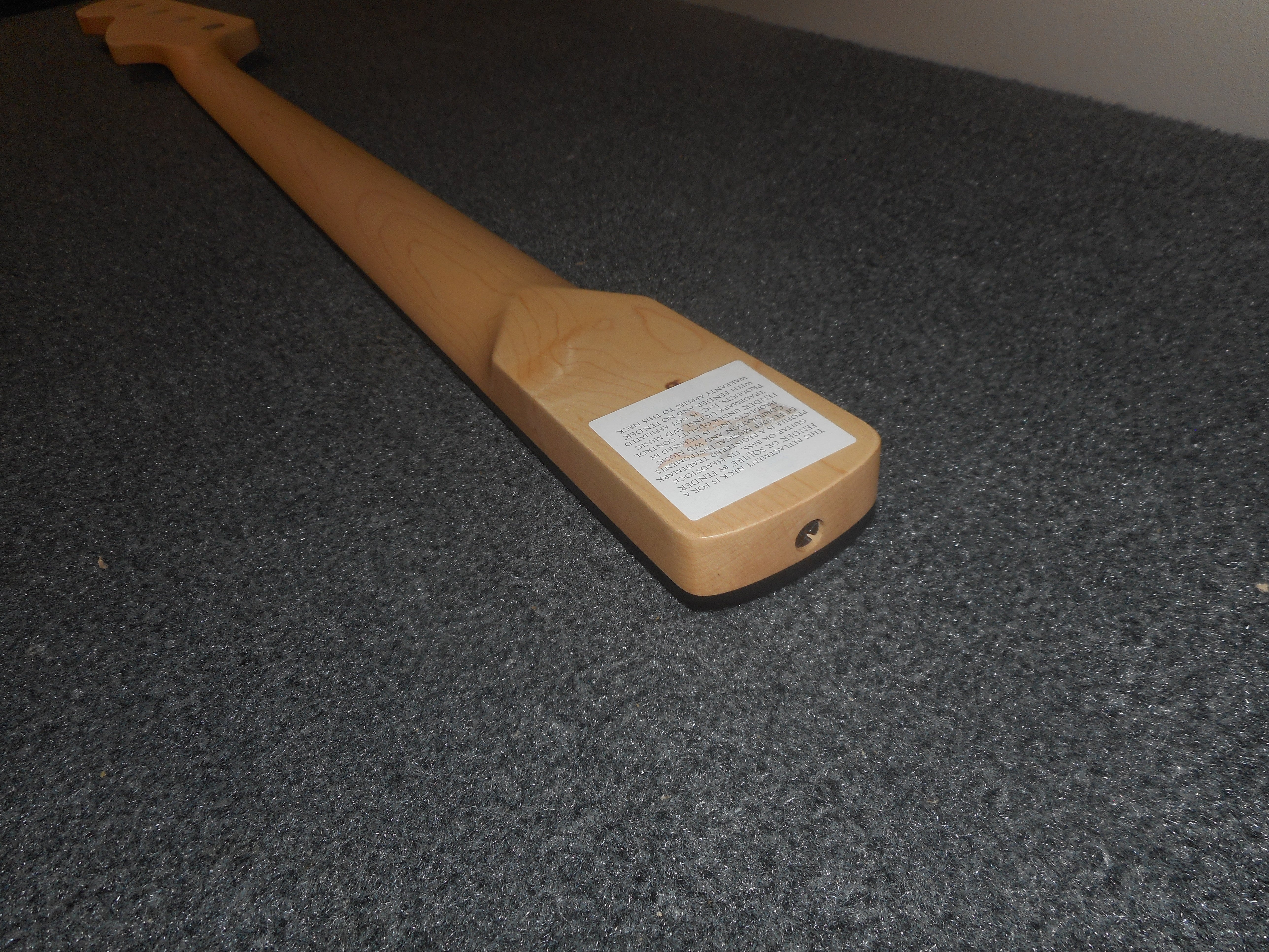 WD Licensed By Fender Fretless Maple Neck for J. Bass, No Lines, Ebony Fingerboard