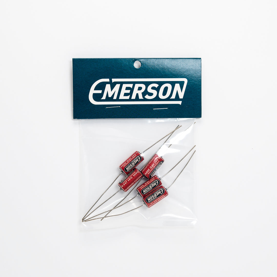 Emerson .047uf Custom Paper-in-Oil Capacitors, Red/Cream