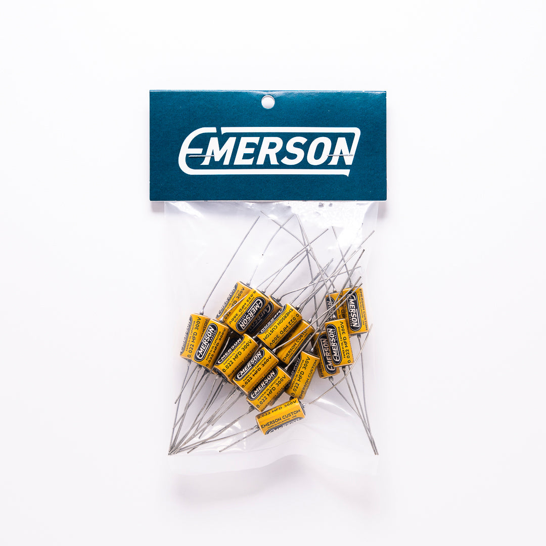 Emerson .022uf Custom Paper-in-Oil Capacitors, Yellow/Cream
