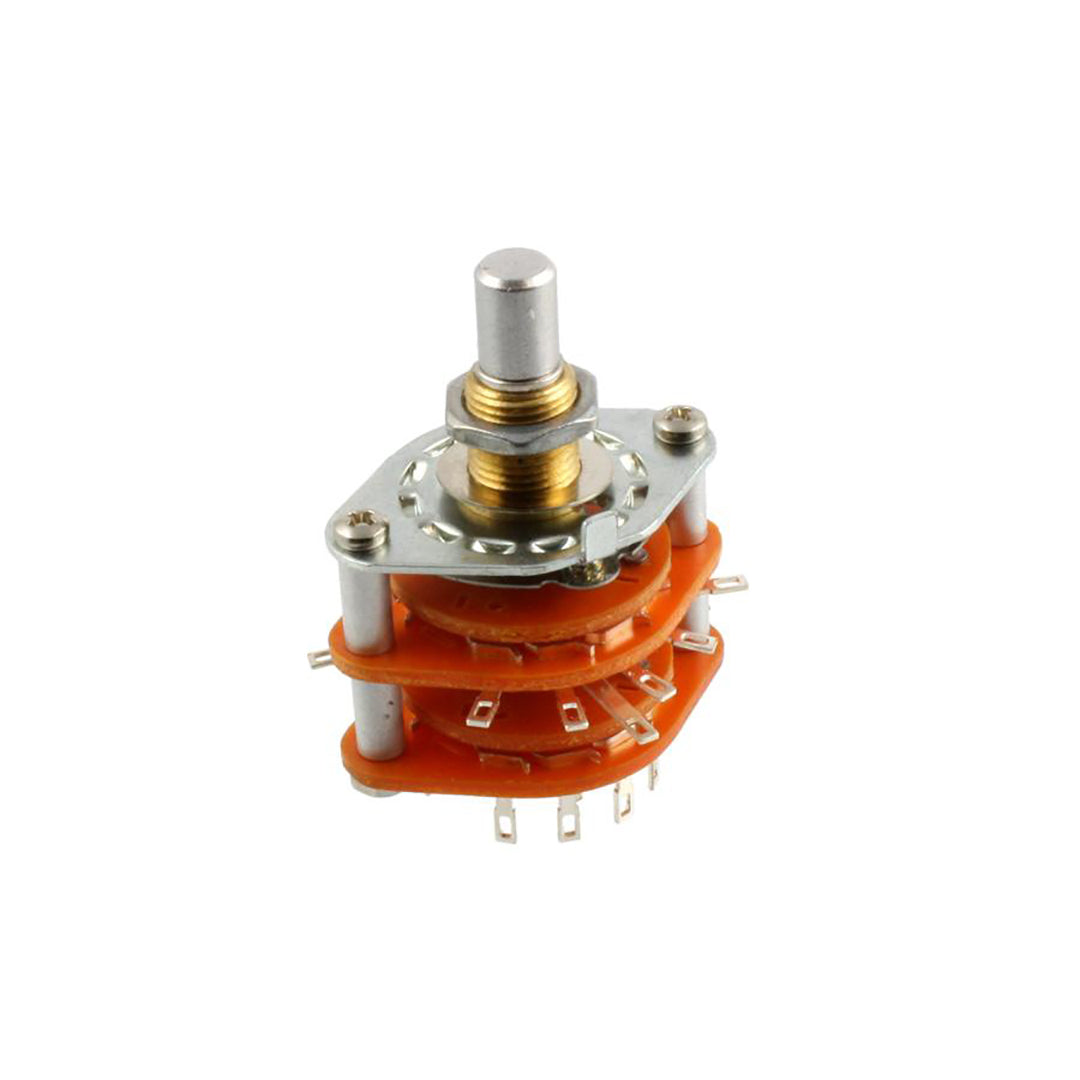 5-Position, 4-Pole Rotary Switch, Solid Shaft