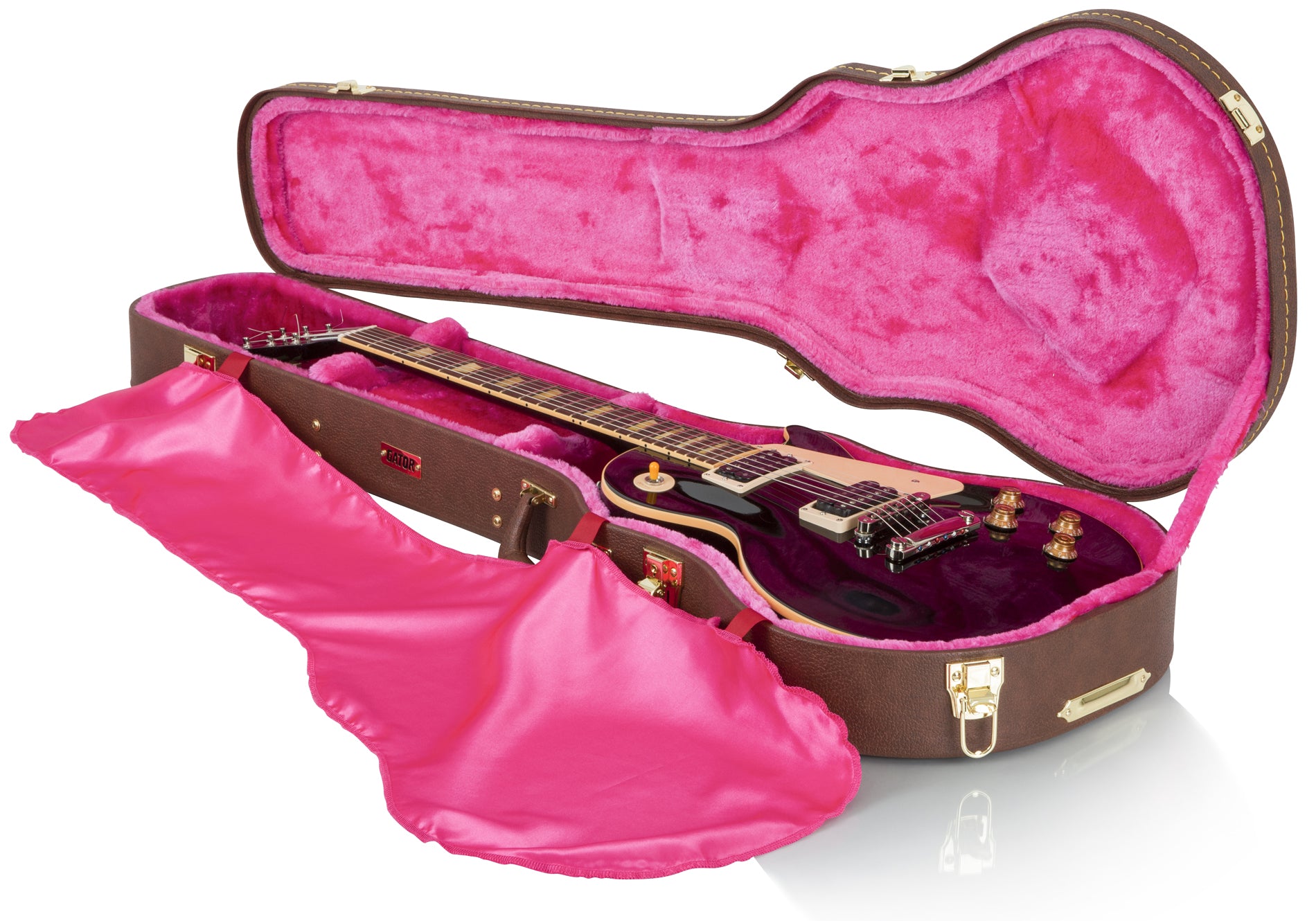 Gator Deluxe Wood Case for Single-Cutaway Guitars - Vintage Brown