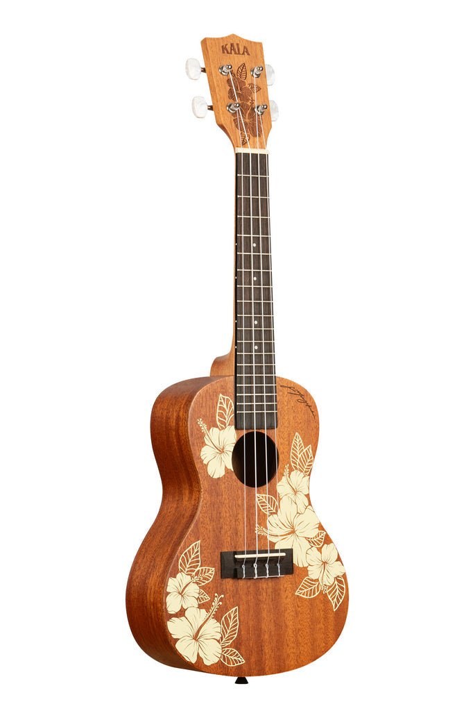 Kala Voyage Collection Hibiscus Mahogany Ukulele w/ Bag