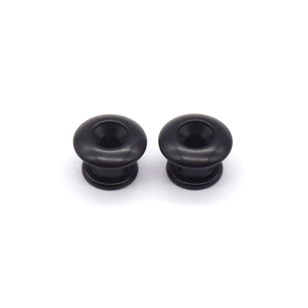 KD By AxLabs Small Strap Buttons (2), Rounded Top, Black