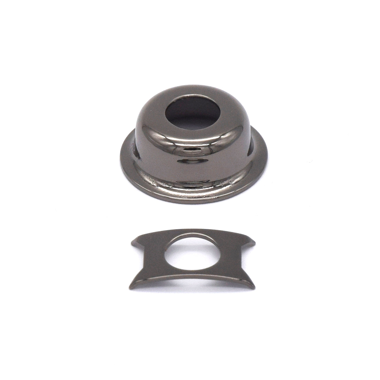 KD By AxLabs Recessed Tele-Style Cup Jack Plate, Black Nickel