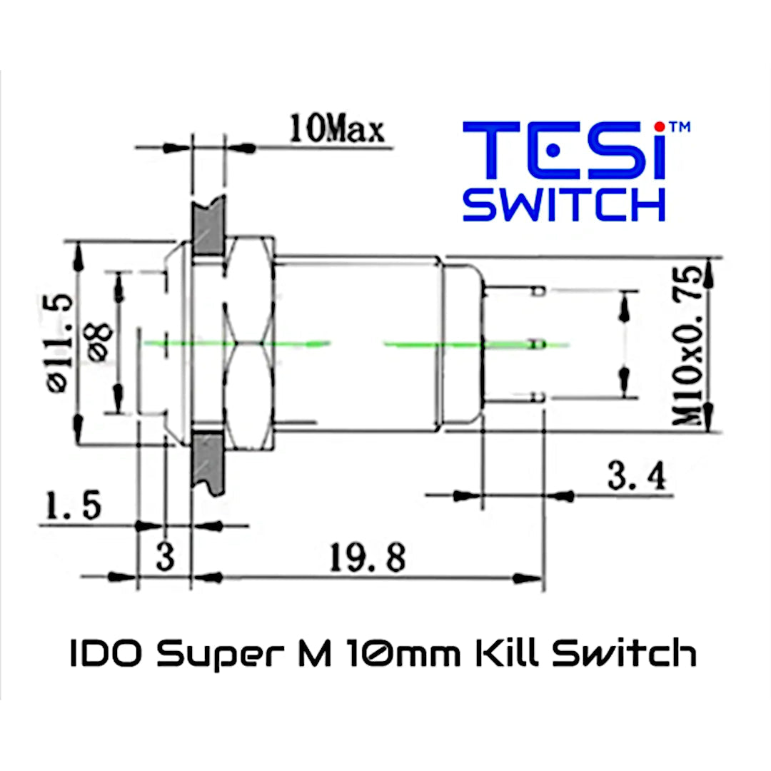 Tesi Switch 10mm Momentary Kill Switch