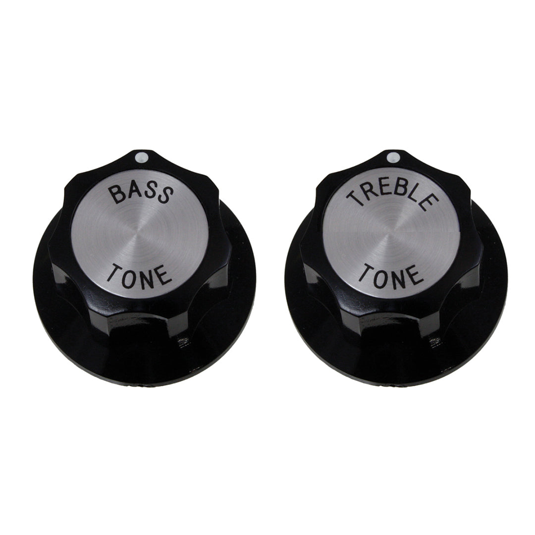 Treble/Bass Tone Knobs (2) for Rickenbacker, Black