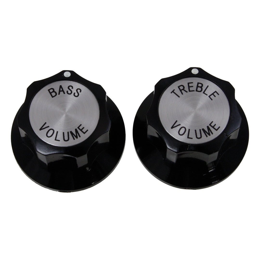 Treble/Bass Volume Knobs (2) for Rickenbacker, Black