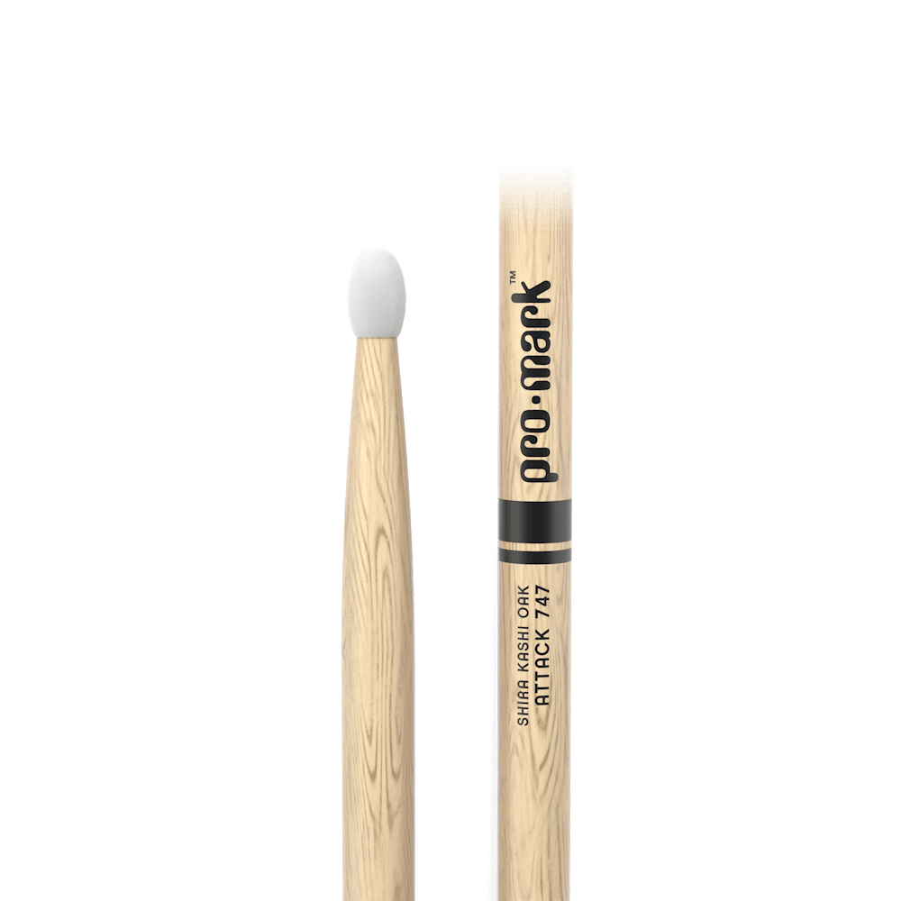Promark Attack 747 Oak Drumsticks, Nylon Tip