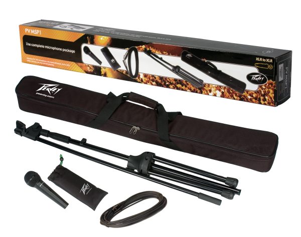 Peavey PV MSP1 Complete Microphone with Stand Kit, XLR Cable