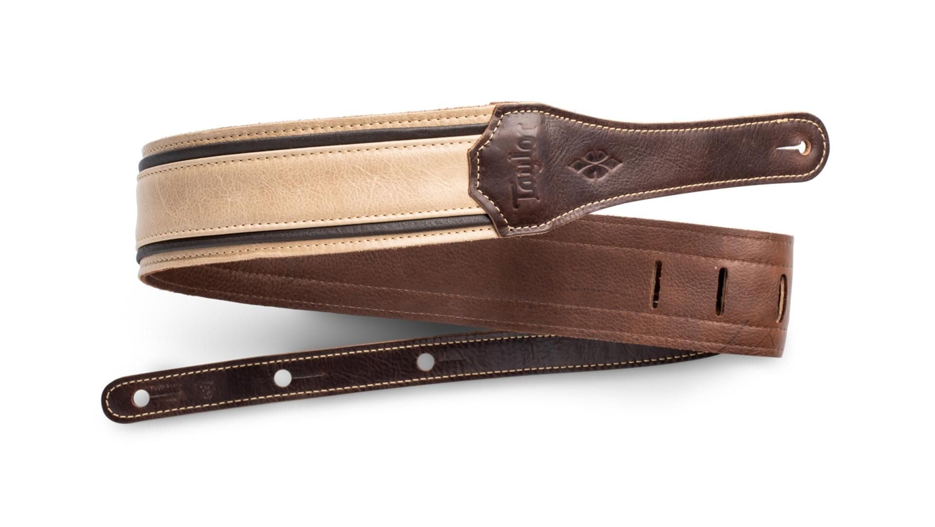 Taylor Reflections 2.5" Leather Guitar Strap, Spruce/Ebony