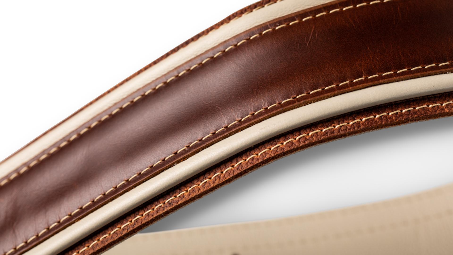 Taylor Element 2.5" Leather Guitar Strap, Brown/Cream