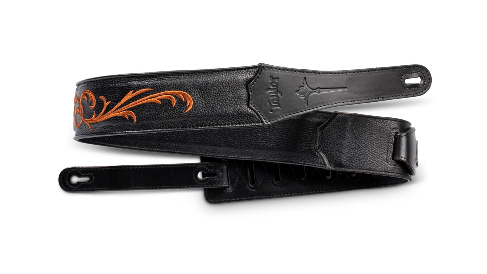 Taylor Nouveau Leather Guitar Strap, Black