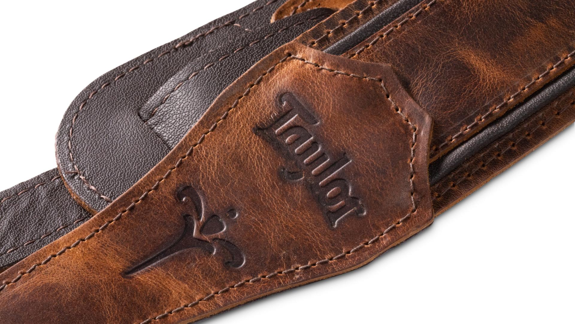 Taylor Fountain 2.5" Leather Guitar Strap, Weathered Brown