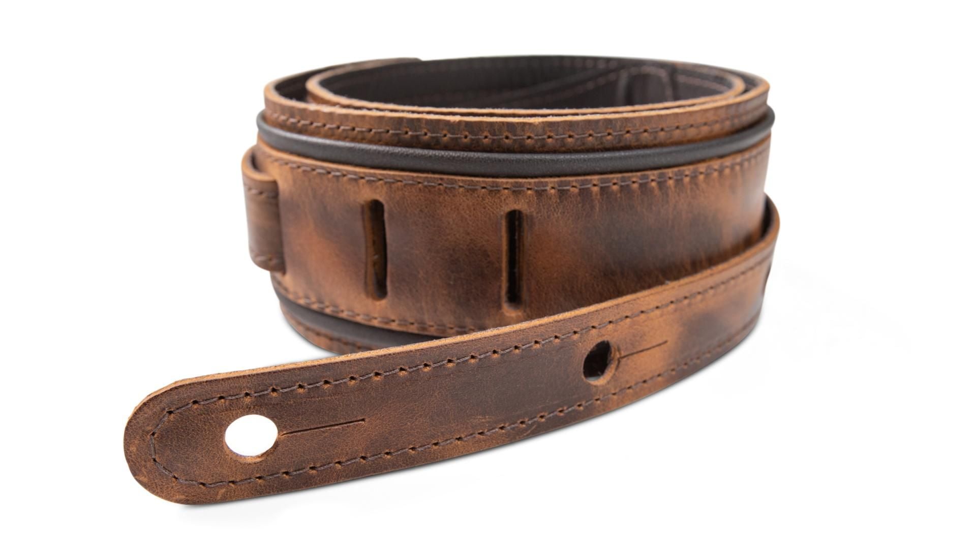 Taylor Fountain 2.5" Leather Guitar Strap, Weathered Brown