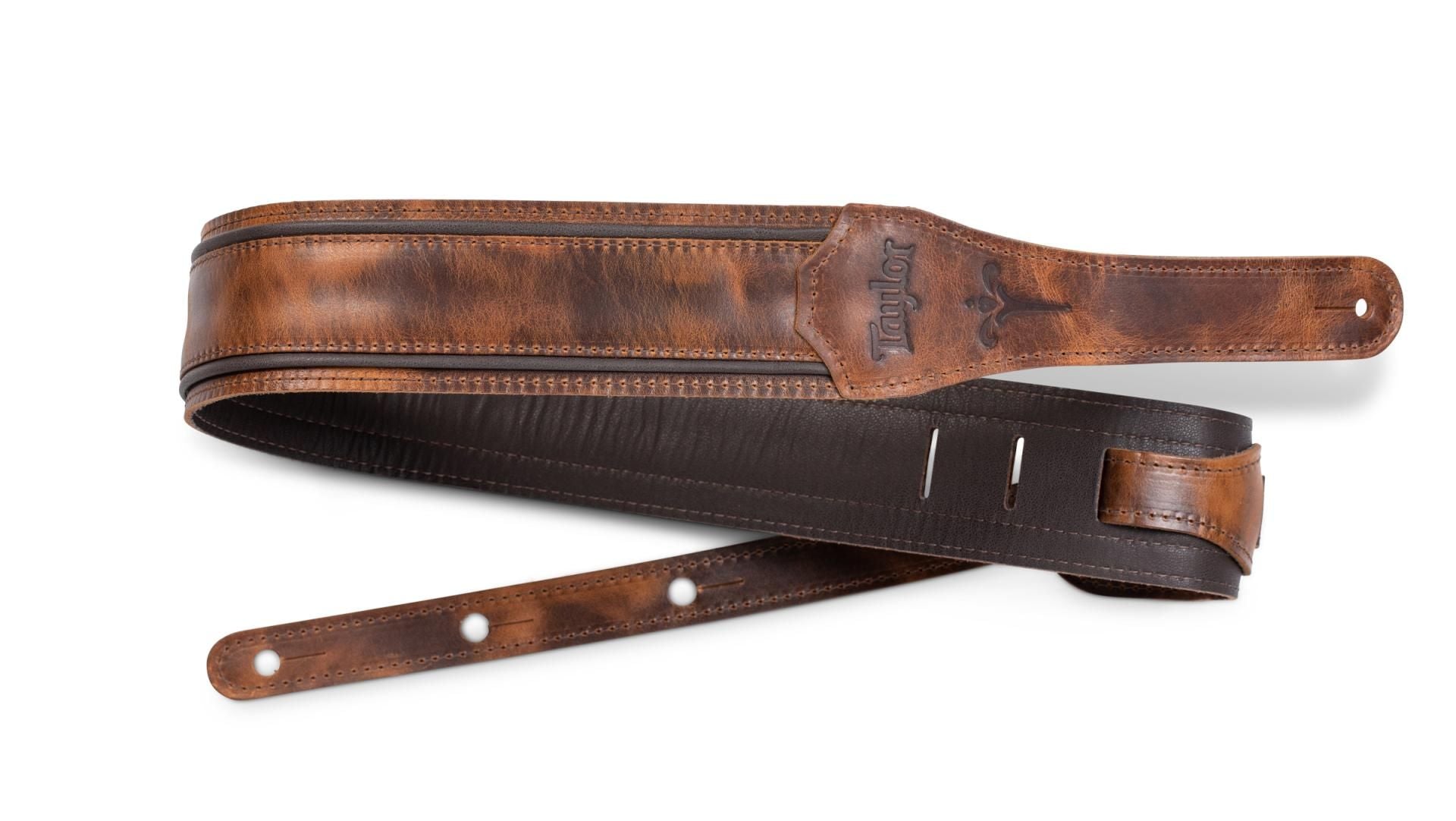 Taylor Fountain 2.5" Leather Guitar Strap, Weathered Brown