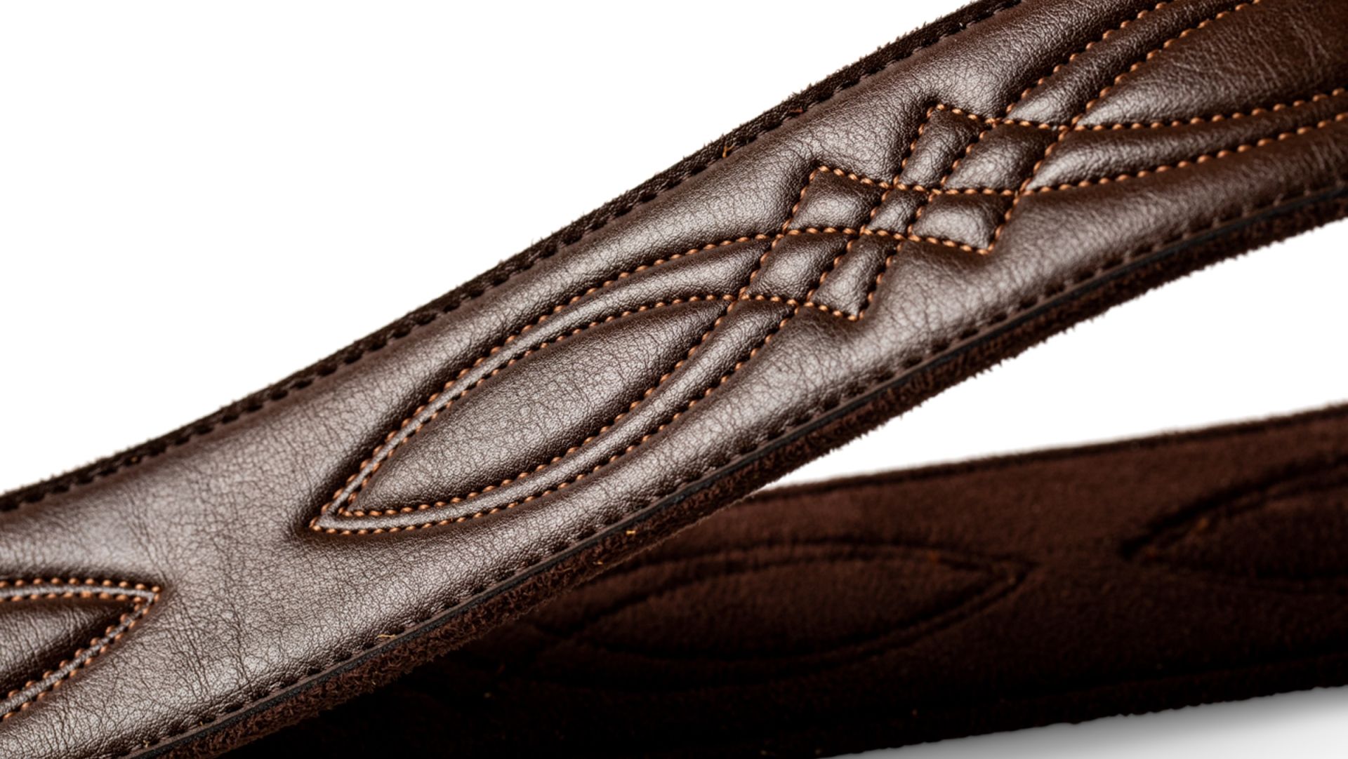 Taylor 2" Vegan Leather Guitar Strap, Glossy Chocolate Brown w/ Embossed Logo