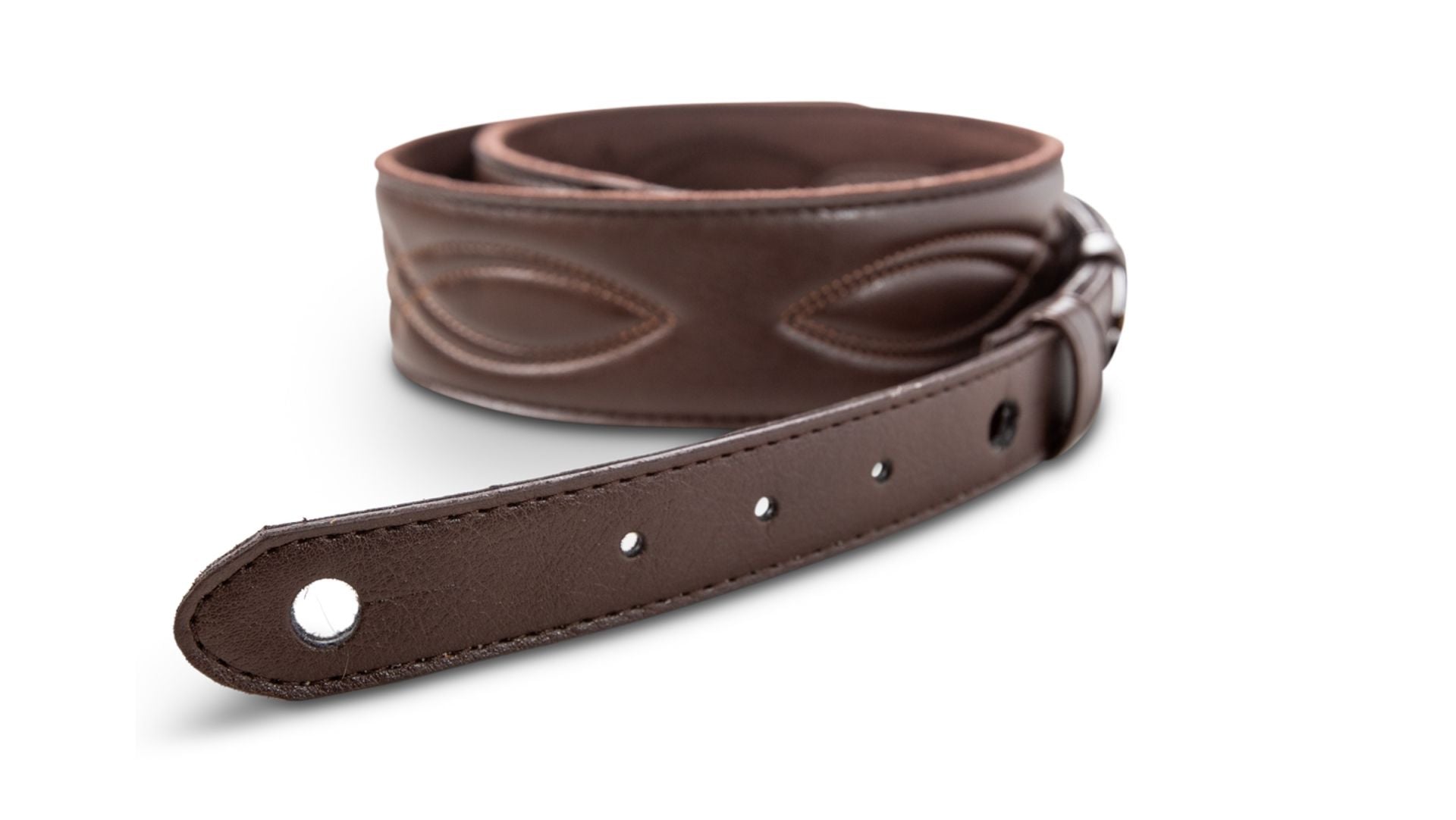 Taylor 2" Vegan Leather Guitar Strap, Glossy Chocolate Brown w/ Embossed Logo