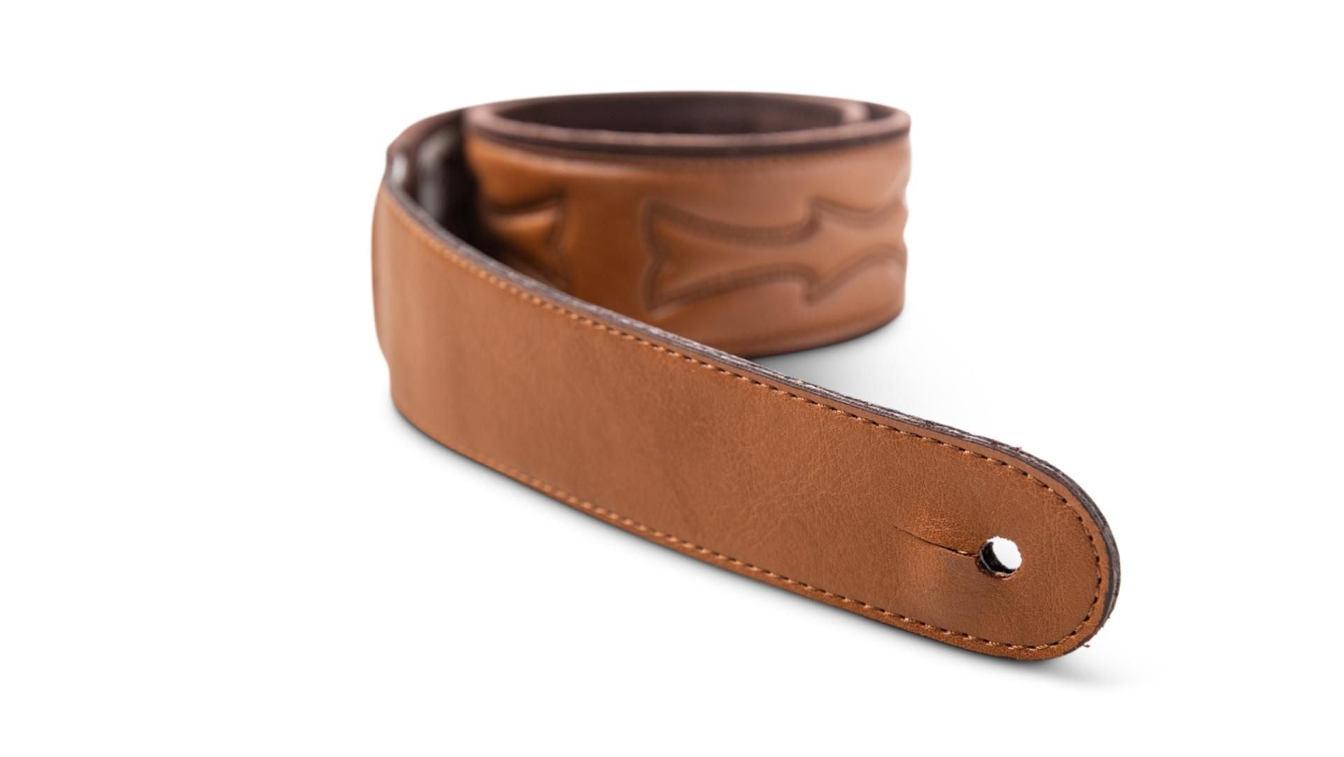 Taylor 2.75" Vegan Leather Guitar Strap, Tan w/ Embossed Logo