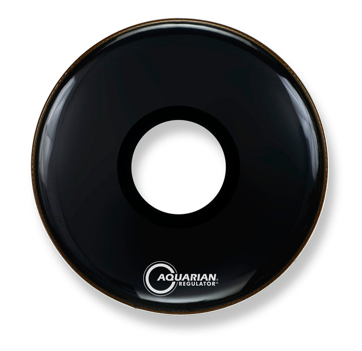 Aquarian Regulator Ported Bass Drumhead, Black w/ Center Port, 20"