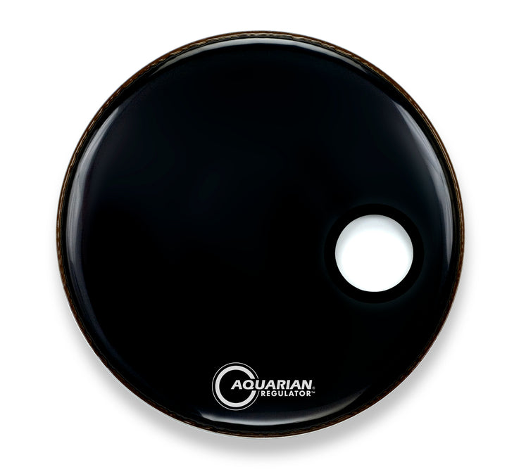 Aquarian Regulator Ported Bass Drumhead, Black Offset, 22"