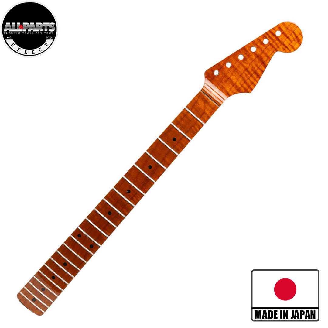 Allparts Select VIN-MOD AAA+ Roasted Flame Maple Compound Radius Strat Neck