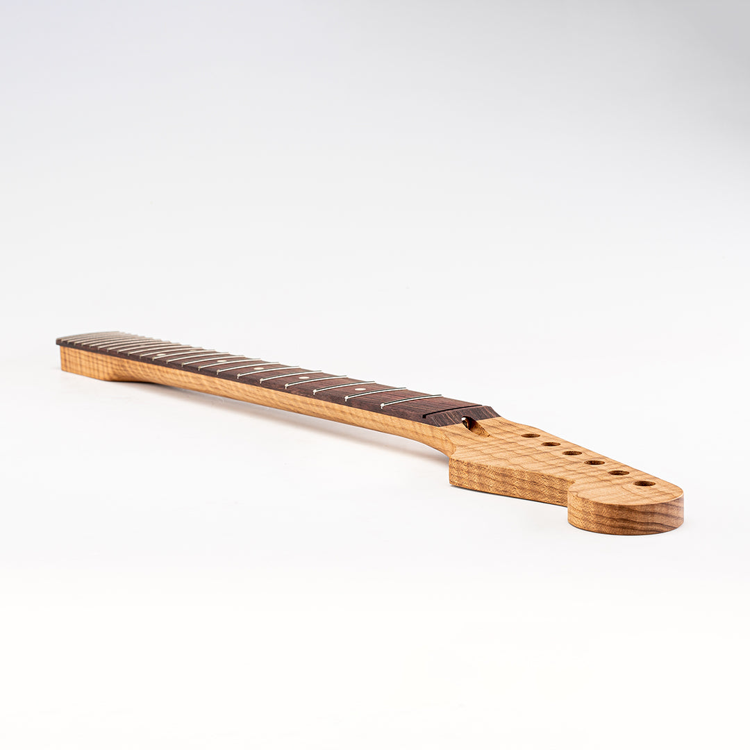Allparts Select Unfinished AAA+ Roasted Flame Maple "Ultra-MOD" Neck for Strat, Rosewood Fretboard - Licensed by Fender