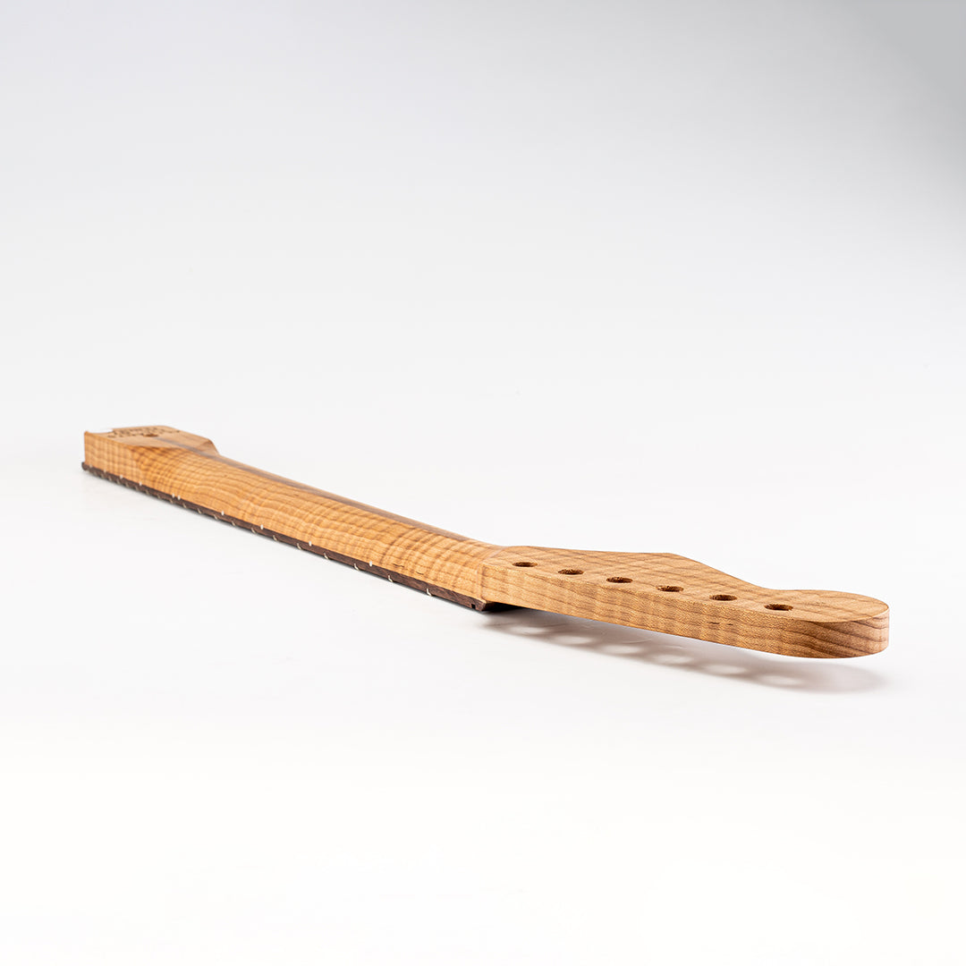 Allparts Select Unfinished AAA+ Roasted Flame Maple "Ultra-MOD" Neck for Strat, Rosewood Fretboard - Licensed by Fender
