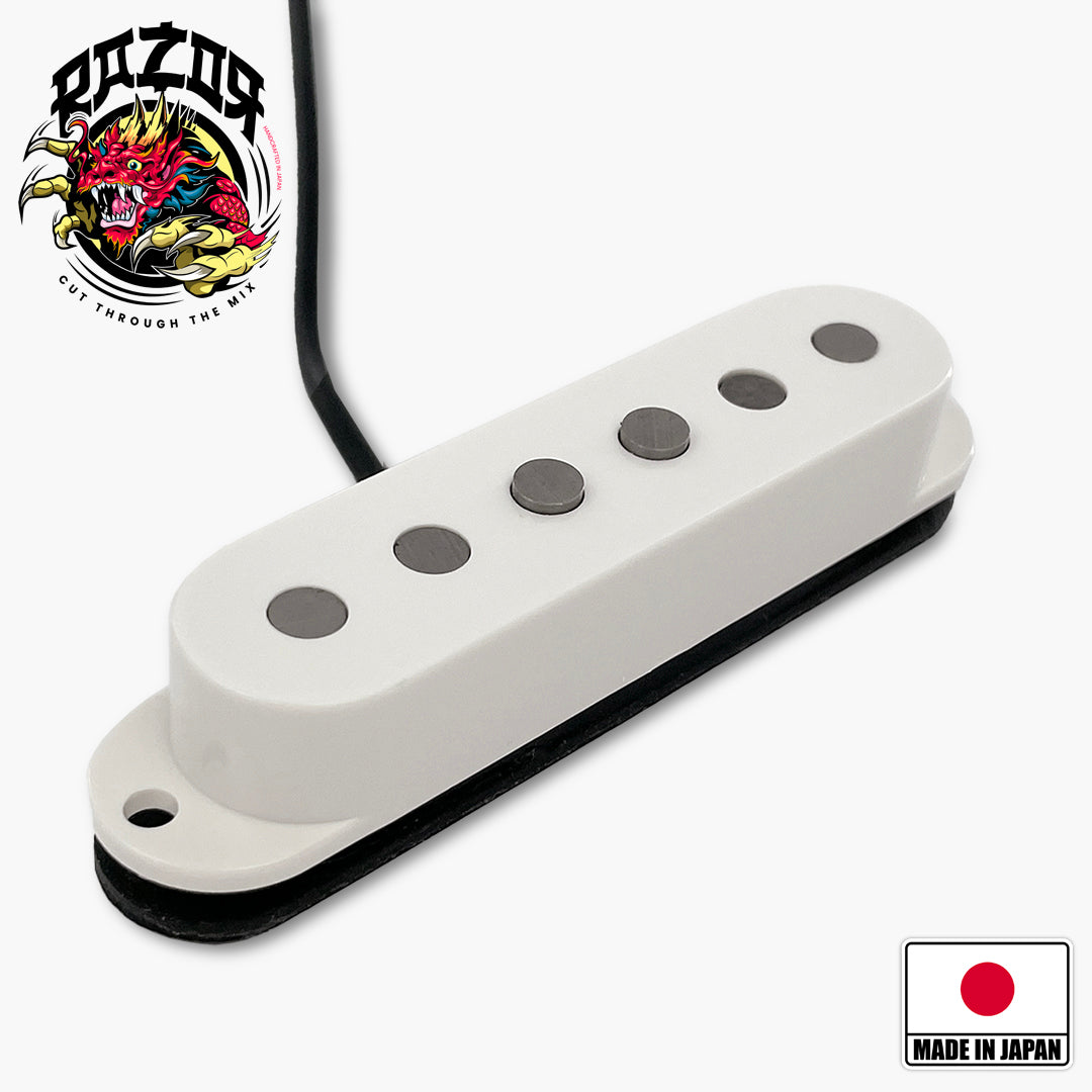 Razor Hihō Hidden Gem Single-Space Stacked Humbucking Pickup for Strat, White