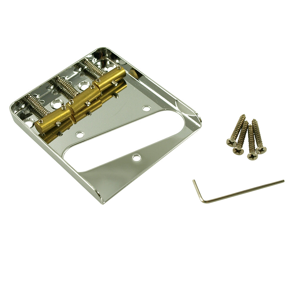 Vintage 3-Saddle Bridge for Fender Tele - Chrome