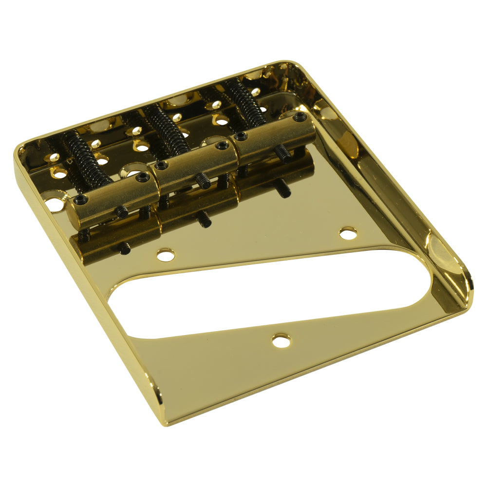 Vintage 3-Saddle Bridge for Fender Tele - Gold
