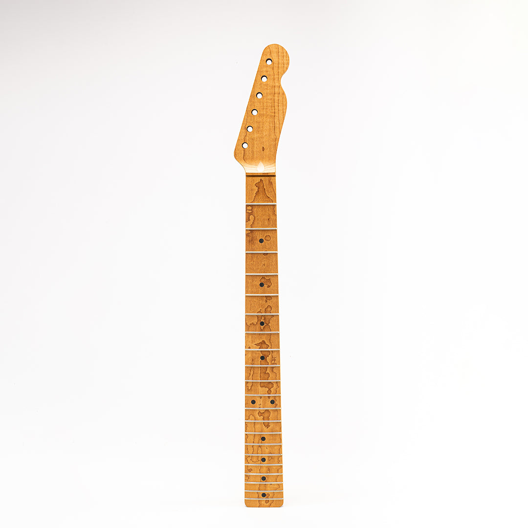 Allparts Select AAA+ Roasted Flame Maple VIN-MOD Chunky C Neck for Tele, Unfinished