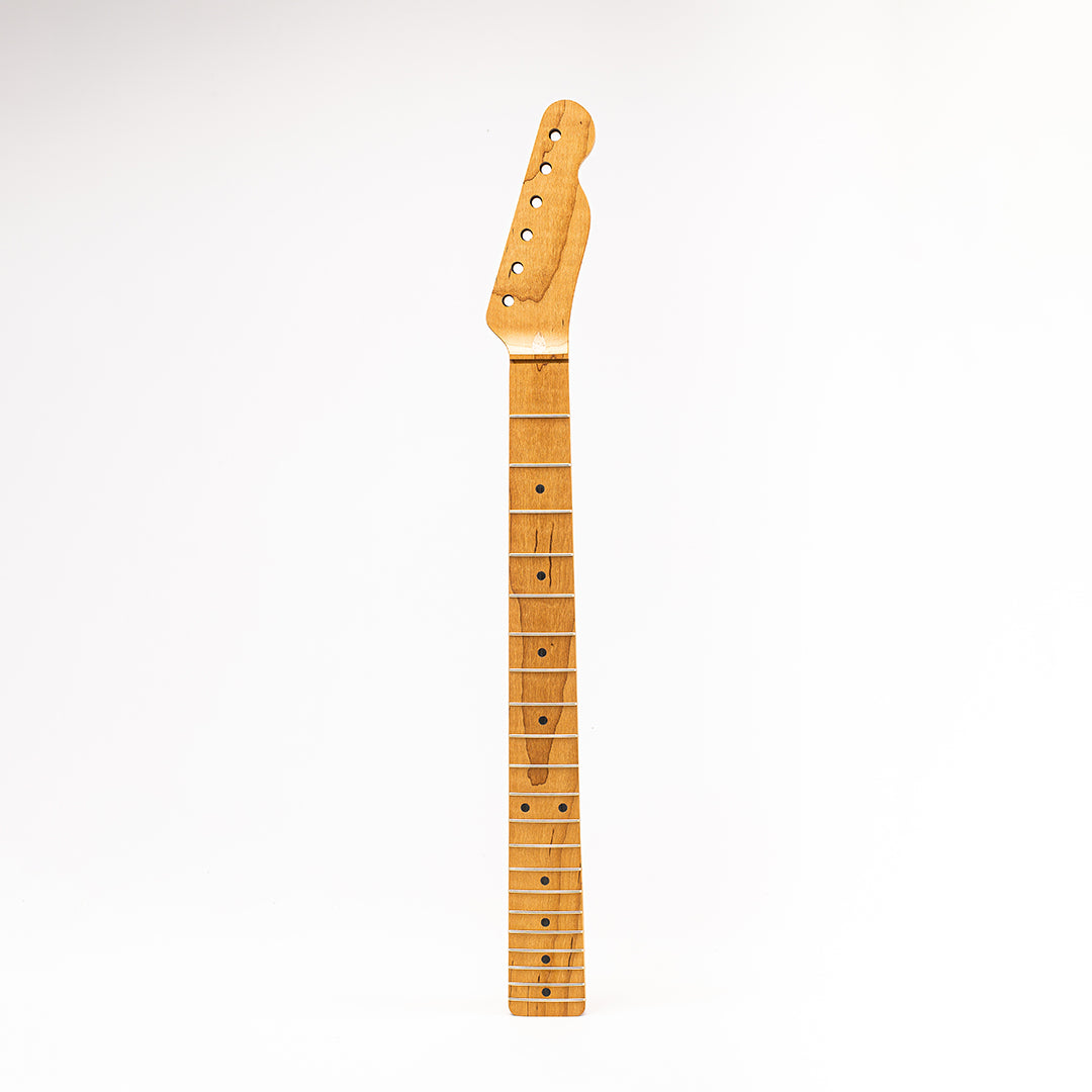 Allparts Select AAA+ Roasted Flame Maple VIN-MOD Soft V Neck for Tele, Unfinished