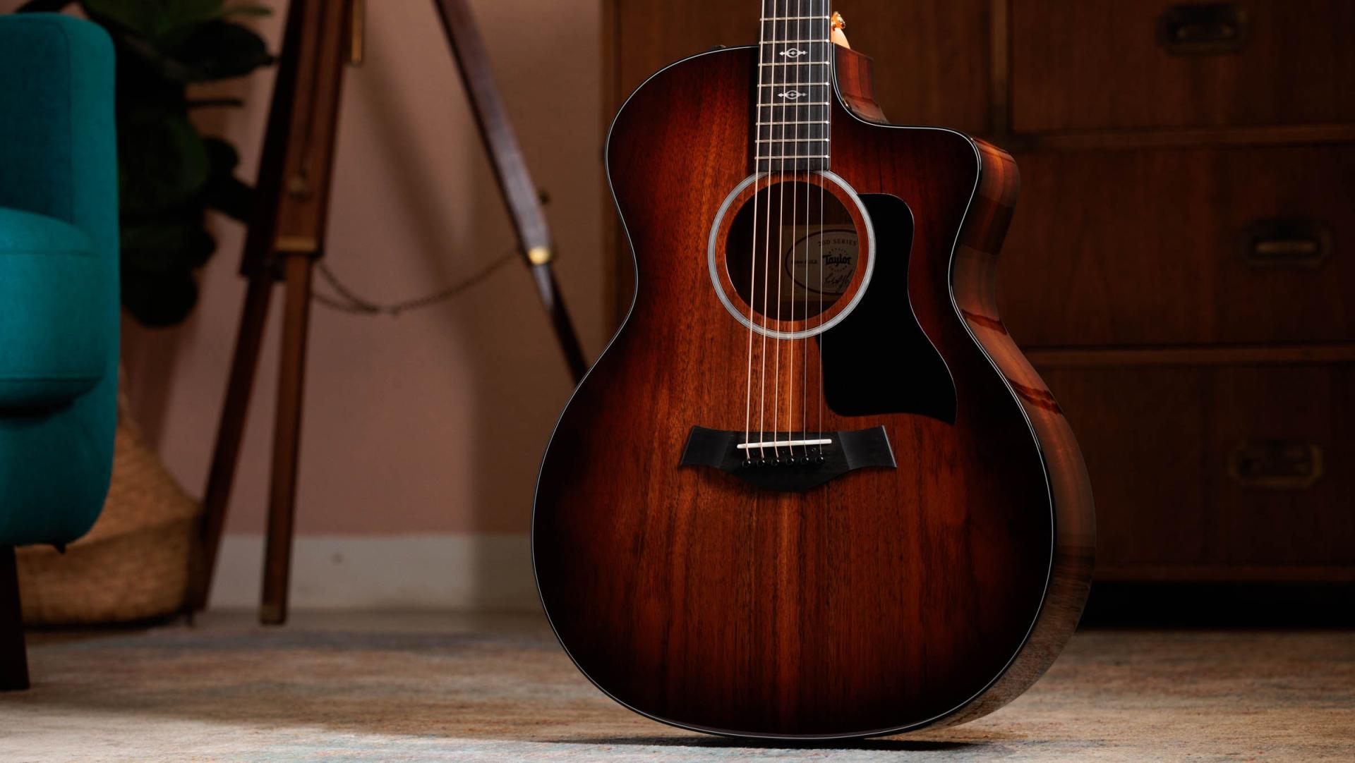 Taylor 224ce-K DLX Grand Auditorium A/E Guitar - Tobacco