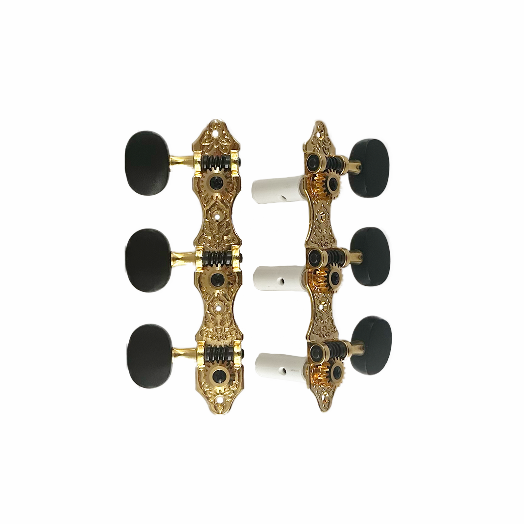 Classical Hauser Style Tuning Keys, Black/Gold