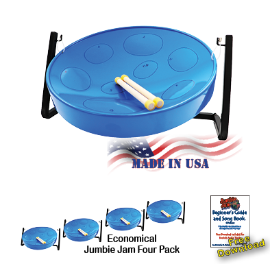 Panyard Jumbie Jam Steel Drum Kit 4-Pack w/ Table Top Stand