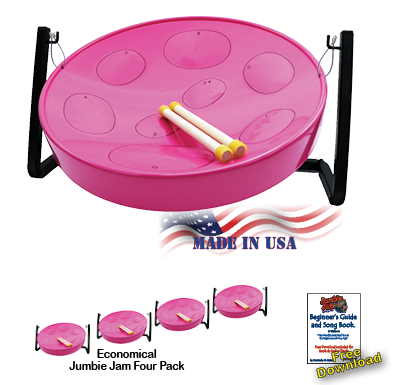Panyard Jumbie Jam Steel Drum Kit 4-Pack w/ Table Top Stand